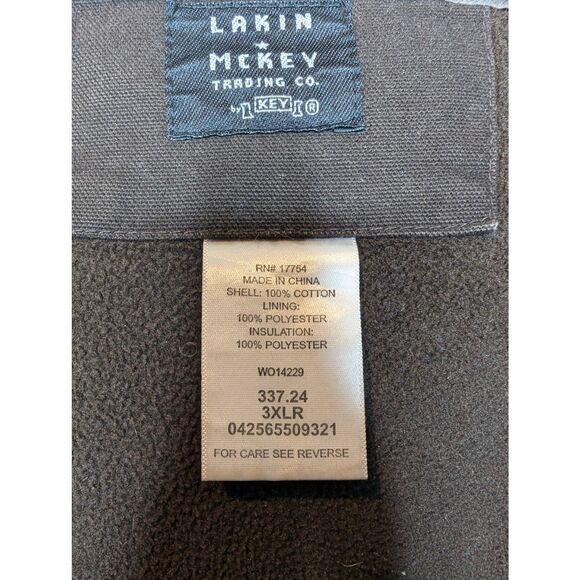Vtg Lakin McKey Men 3XL  Duck Canvas Coat Work Jacket Fleece Lined Hooded - Picture 9 of 11